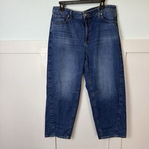 Chico's Barrel Jeans  Women's 14R 2.5R High Rise Cropped Medium Wash Lagenlook